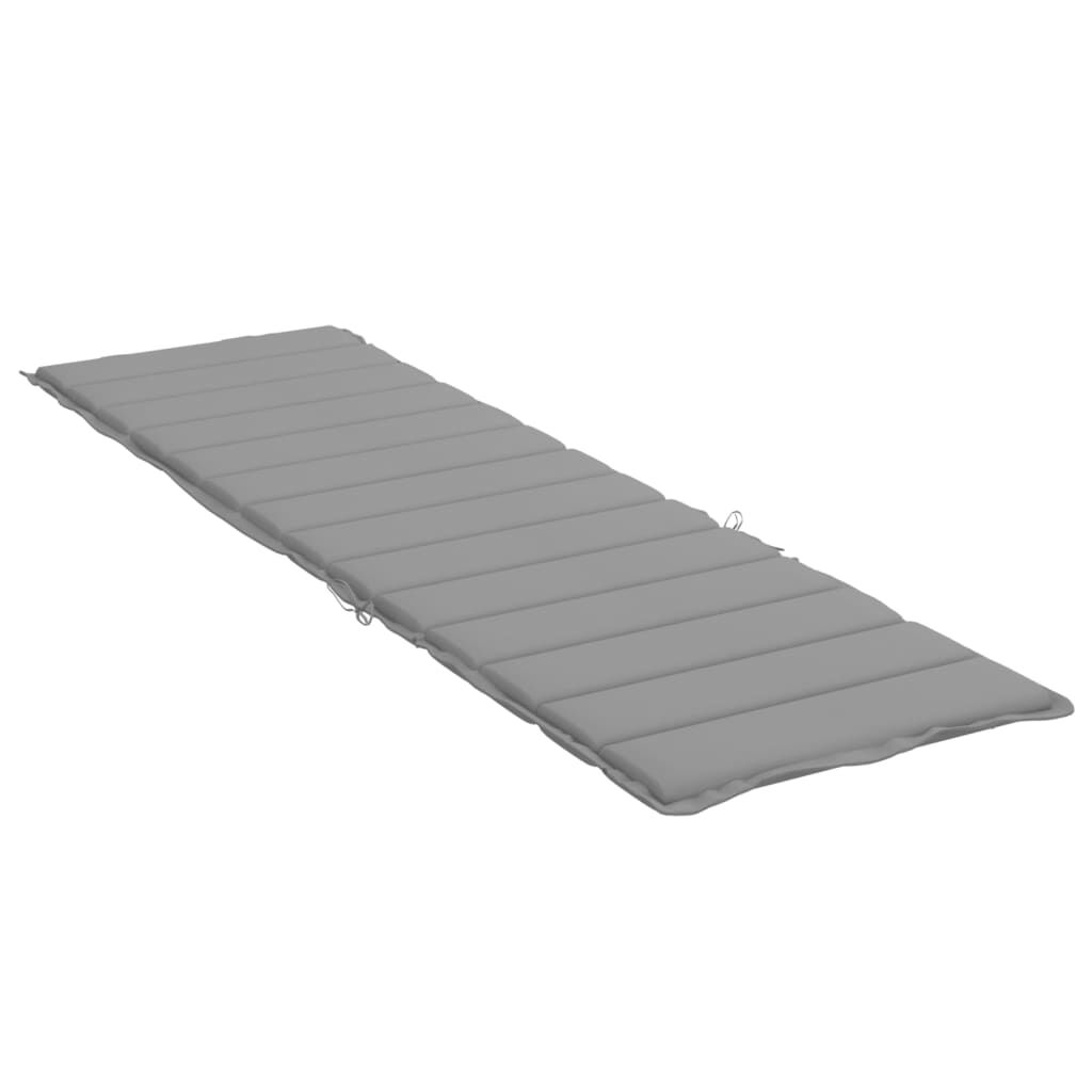 vidaXL Sun Lounger Cushion Grey 200x50x3cm Oxford Fabric
