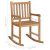 vidaXL Rocking Chair with Green Cushion Solid Teak Wood