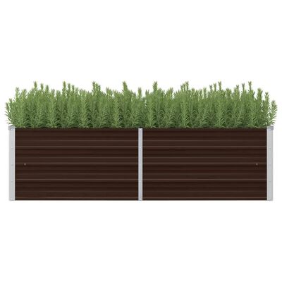 vidaXL Garden Raised Bed Brown 160x40x45 cm Galvanised Steel