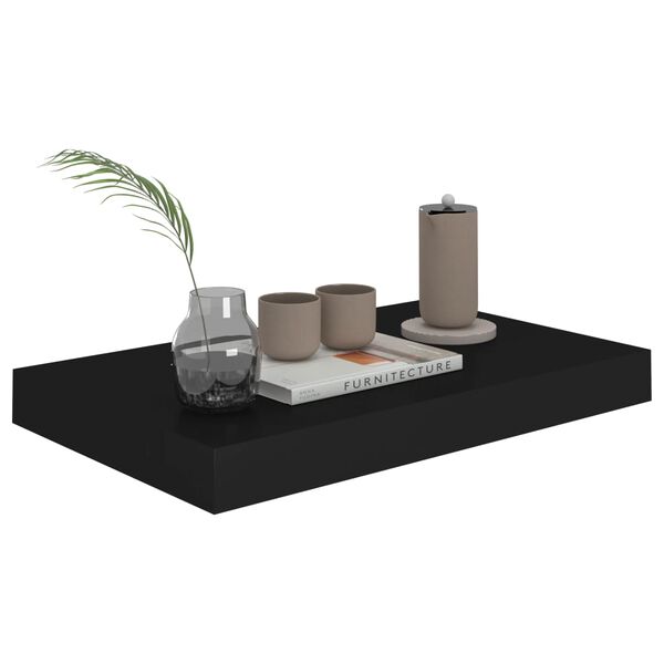vidaXL Floating Wall Shelves 4 pcs Black 40x23x3.8 cm MDF