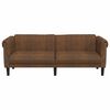 vidaXL Sofa 3-Seater Brown Faux Suede Leather