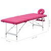 vidaXL Foldable Massage Table 4 Zones Aluminium Pink