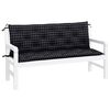 vidaXL Garden Bench Cushions 2 pcs Black Check Pattern 150x50x7 cm Fabric