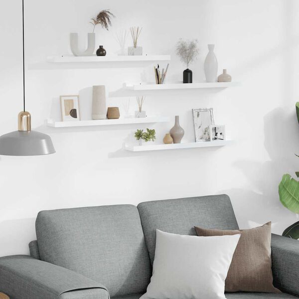 vidaXL Wall Shelves 4 pcs White 60x9x3 cm