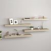 vidaXL Floating Wall Shelves 4 pcs Oak 80x23.5x3.8 cm MDF