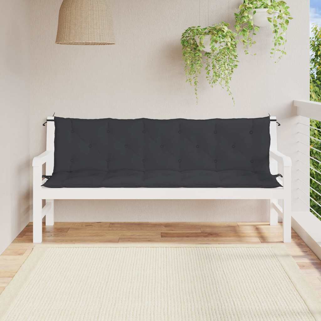 vidaXL Garden Bench Cushion Black 180x(50+50)x7cm Oxford Fabric
