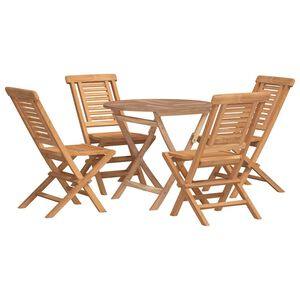 vidaXL 5 Piece Garden Dining Set Solid Wood Teak