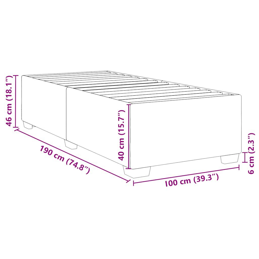 vidaXL Bed Frame without Mattress Dark Grey Twin Velvet
