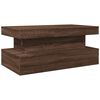 vidaXL Coffee Table with LED Lights Brown Oak 90x50x40 cm