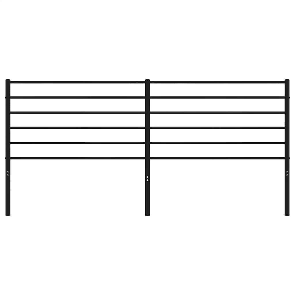 vidaXL Metal Headboard Black 193 cm