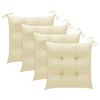 vidaXL Folding Garden Chairs with Cushions 4 pcs Solid Teak Wood