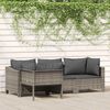 vidaXL 4 Piece Garden Lounge Set with Cushions Grey Poly Rattan