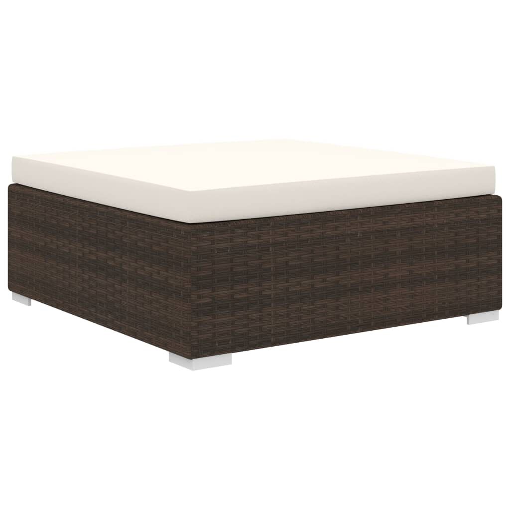 vidaXL 8 Piece Garden Lounge Set with Cushions Poly Rattan Brown
