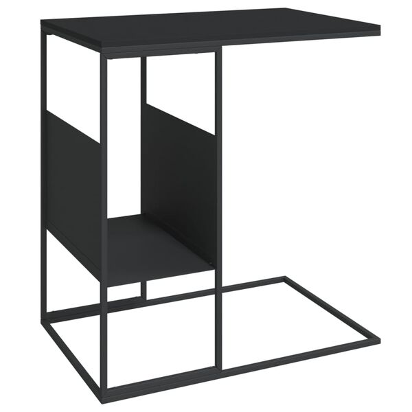 vidaXL Side Table Black 55x36x59.5 cm Engineered Wood