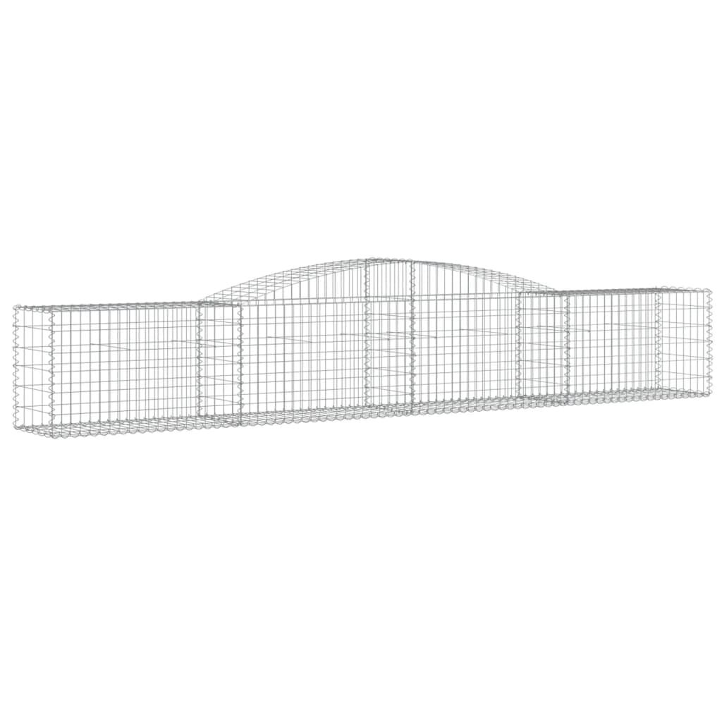 vidaXL Arched Gabion Baskets 4 pcs 400x50x60/80 cm Galvanised Iron