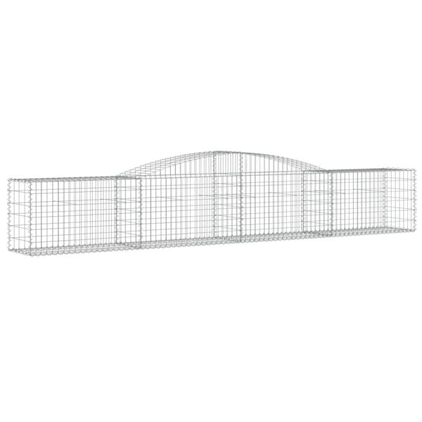 vidaXL Arched Gabion Baskets 4 pcs 400x50x60/80 cm Galvanised Iron