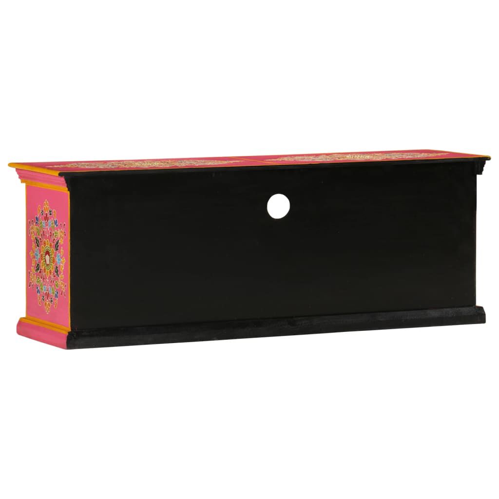 vidaXL TV Cabinet Pink 110x30x40 cm Solid Wood Mango