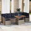 vidaXL Garden Sofa Set with Cushion Manual 8 pcs Grey and Navy