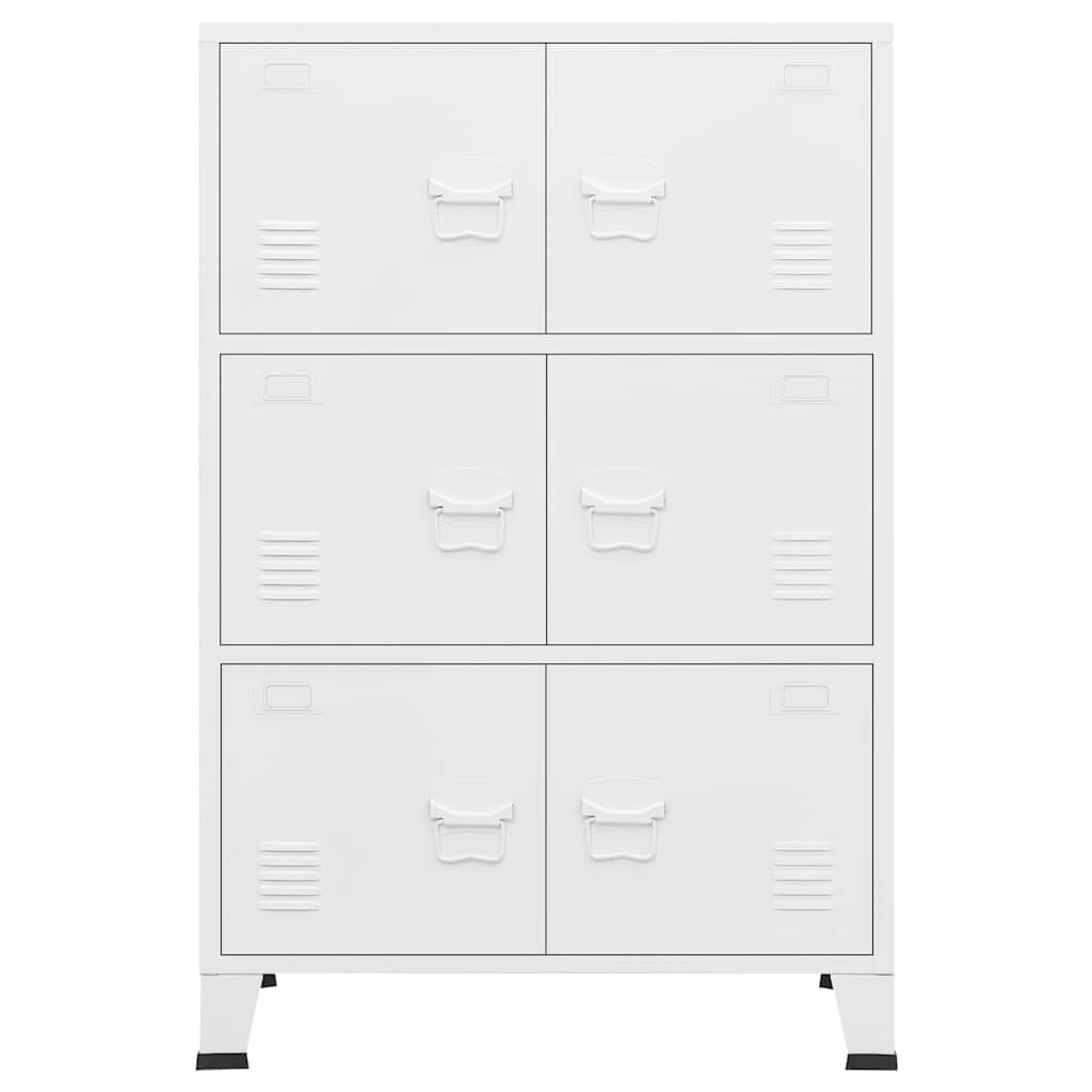 vidaXL Industrial Storage Chest White 75x40x115 cm Metal