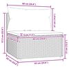 vidaXL Garden Middle Sofa with Cushions Black Poly Rattan