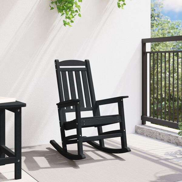 vidaXL Garden Rocking Chair Black 70x92x108 cm HDPE