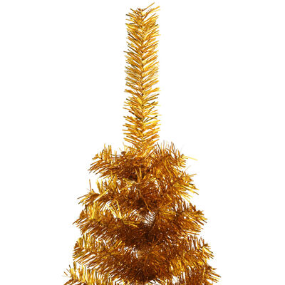 vidaXL Artificial Half Christmas Tree with Stand Gold 180 cm PET