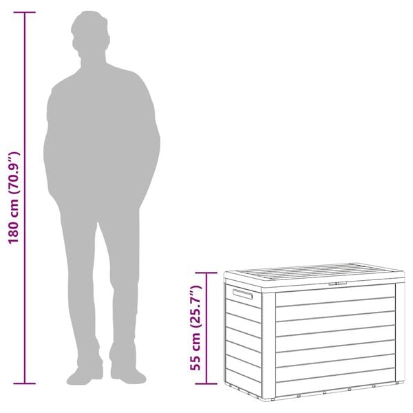 vidaXL Garden Storage Box Anthracite 78x44x55 cm
