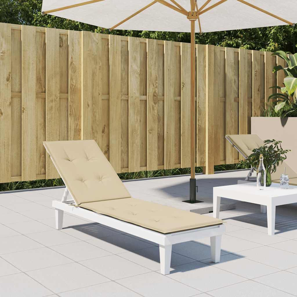 vidaXL Deck Chair Cushion Beige (75+105)x50x4 cm