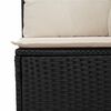 vidaXL Garden Sofa Armless with Cushions Black Poly Rattan