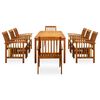 vidaXL 9 Piece Garden Dining Set with Cushions Solid Acacia Wood