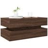 vidaXL Coffee Table with LED Lights Brown Oak 90x50x40 cm
