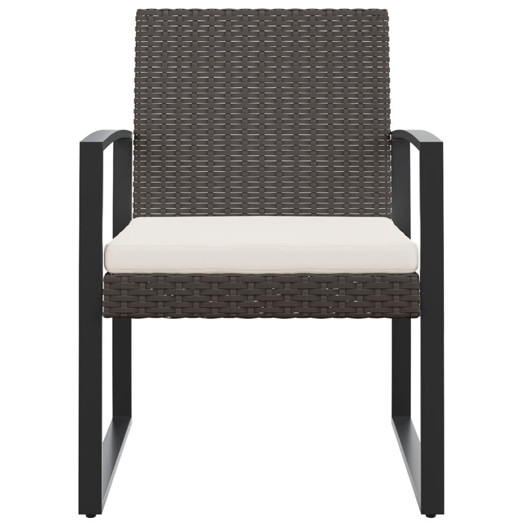 vidaXL Garden Dining Chairs 2 pcs Brown PP Rattan