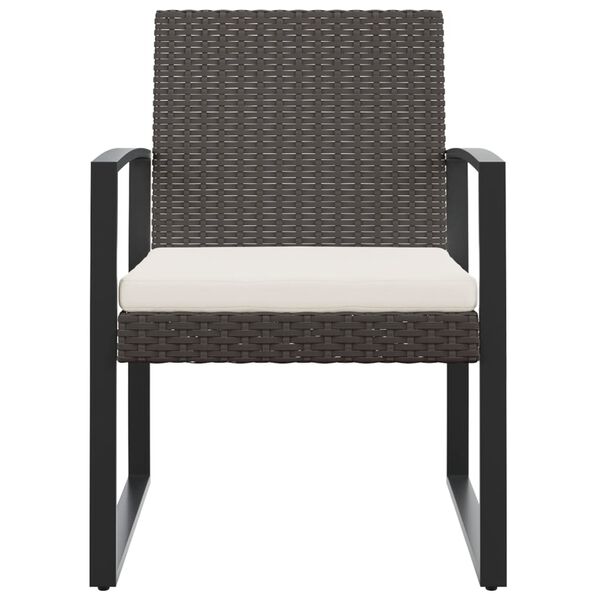 vidaXL Garden Dining Chairs 2 pcs Brown PP Rattan