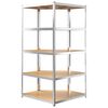 vidaXL 5-Layer Heavy-duty Corner Shelf Silver Steel&Engineered Wood