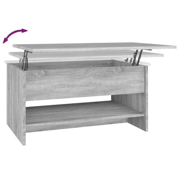 vidaXL Coffee Table Grey Sonoma 80x50x40 cm Engineered Wood