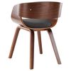 vidaXL Dining Chair Grey Bent Wood and Fabric
