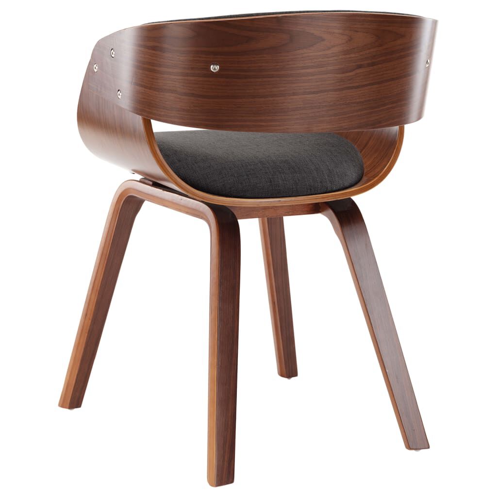 vidaXL Dining Chair Grey Bent Wood and Fabric