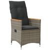 vidaXL 3 Piece Bistro Set with Cushions Grey Poly Rattan