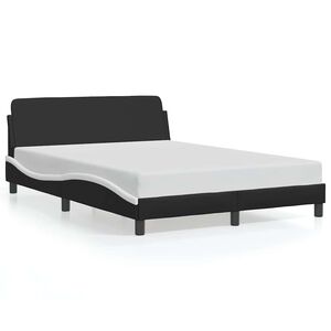 vidaXL Bed Frame "Dover" Black and White 137x190 cm Double Faux Leather