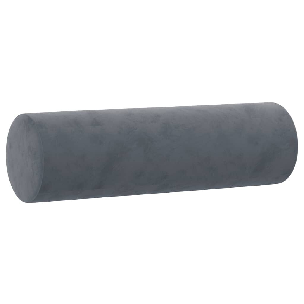 vidaXL 2 Piece Sofa Set with Pillows Dark Grey Velvet