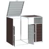 vidaXL Wheelie Bin Storage for Double Bins Brown 144x81x113 cm Steel