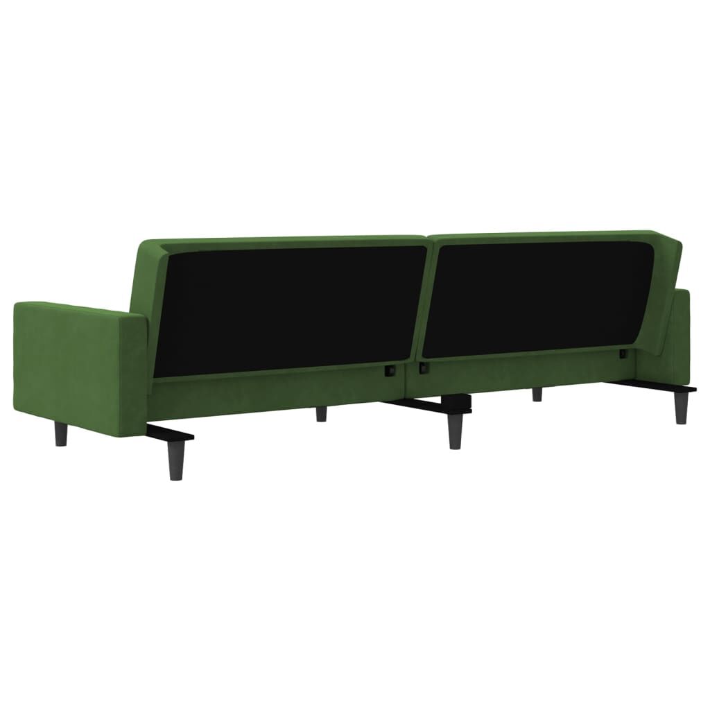 vidaXL 2-Seater Sofa Bed with Two Pillows Dark Green Velvet