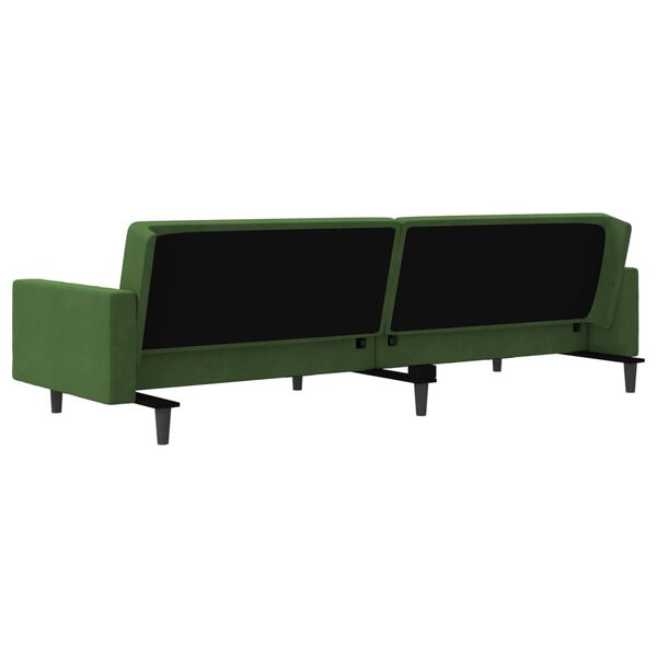 vidaXL 2-Seater Sofa Bed with Two Pillows Dark Green Velvet