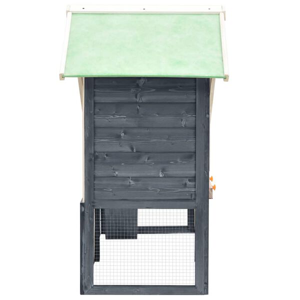 vidaXL Rabbit Hutch Grey and White 140x63x120 cm Solid Firwood
