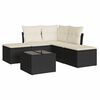 vidaXL 6 Piece Garden Sofa Set with Cushions Black Poly Rattan