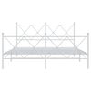 vidaXL Metal Bed Frame without Mattress with Footboard White 150x200cm