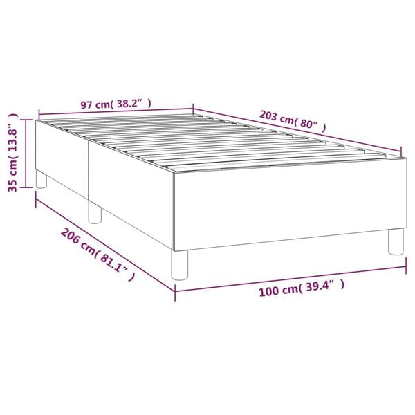 vidaXL Bed Frame without Mattress Light Grey Twin XL Fabric (US Only)
