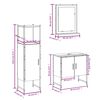 vidaXL 3 Piece Bathroom Cabinet Set Smoked Oak Engineered Wood