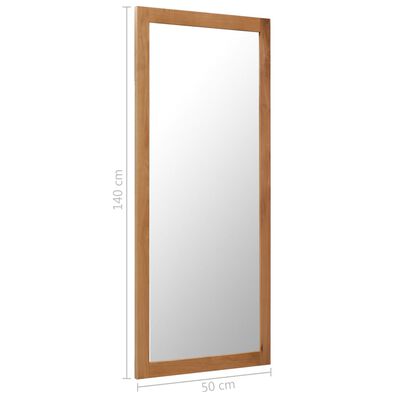 vidaXL Mirror 50x140 cm Solid Oak Wood