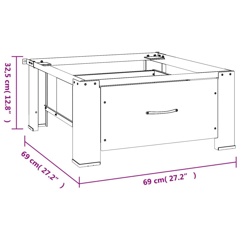 vidaXL Washing Machine Pedestal with Drawer White